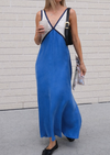 V-NECK MAXI DRESS