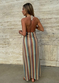 CHEVRON BACKLESS DRESS