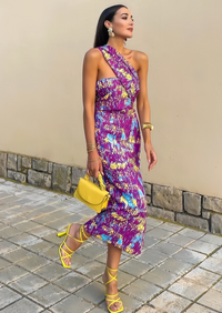 ASYMMETRIC PRINT DRESS