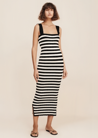 STRIPE MIDI DRESS